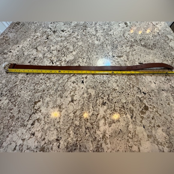 J. Crew Chestnut Leather Belt with Brass Buckle - Picture 2 of 8